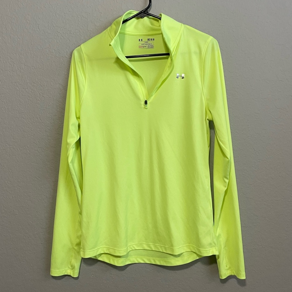Women’s long sleeve under armour shirt neon yellow - Picture 1 of 5